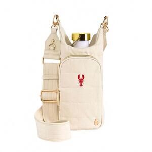 NEW WANDERFULL women's canvas lobster embroidery hydrobag in natural